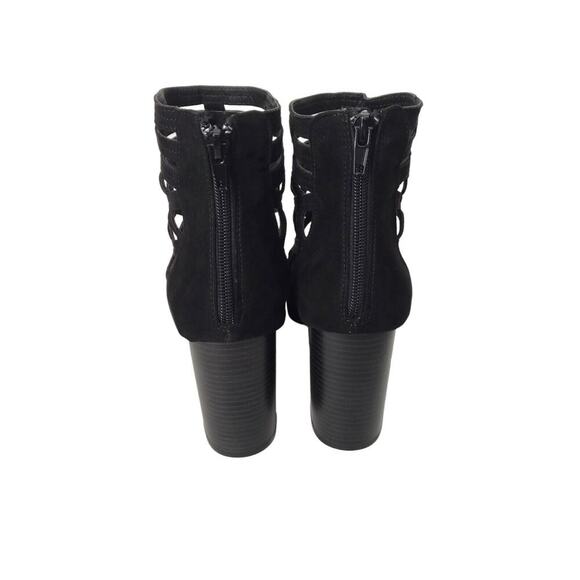 Charlotte Russe Size 10 Cameron Black Block Heel PeepToe Caged Gladiator Sandals - Picture 7 of 13